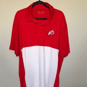 Under Armour U of U Red and White Men's Polo Shirt